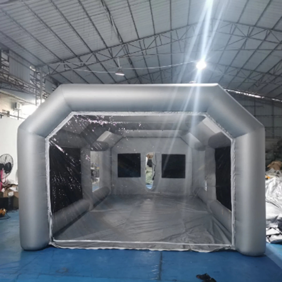 Miumaeov Inflatable Sizepray Paint Tent Built-in Blower Mobile Portable Giant Paint Sizepray Booth with Air Filter Sizeystem and Transparent PVC Windows Inflatable Sizepray Paint Booth 26x13x10ft