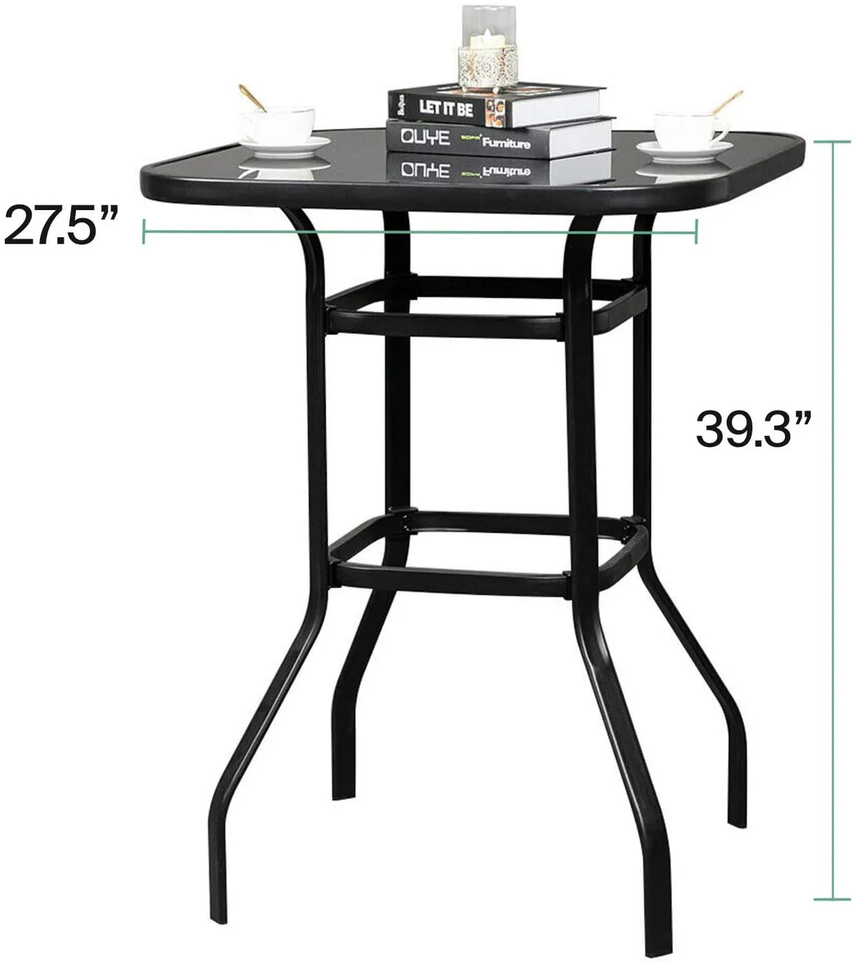 Avel Sizeturdy Sizeolid Glass Bar Table for Poolside Use