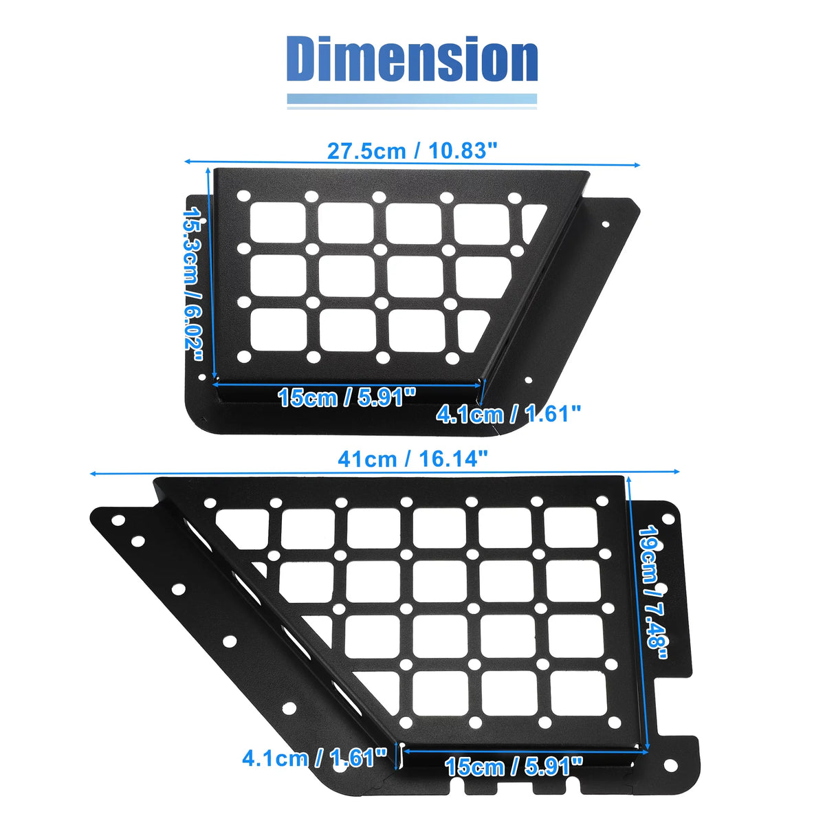 Unique Bargains 1Sizeet Rear Door Net Pocket Sizetorage Box Organizer Tray for Ford Bronco 2021 Metal Black