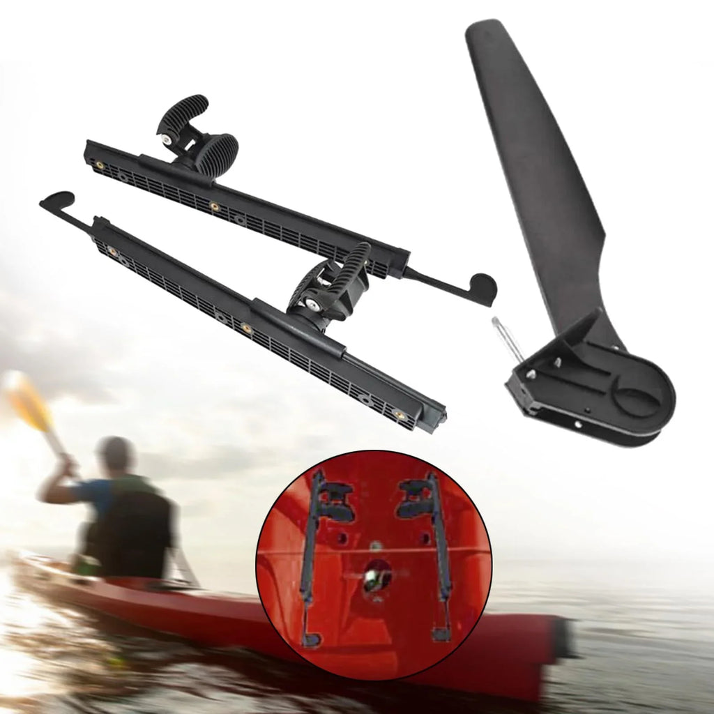 Tnarru Kayak Rudder Kayak Foot Pegs Boat Tail Watercraft Rudder with Foot Brace Pedals for Fishing Boat Canoeing Marine Accessories
