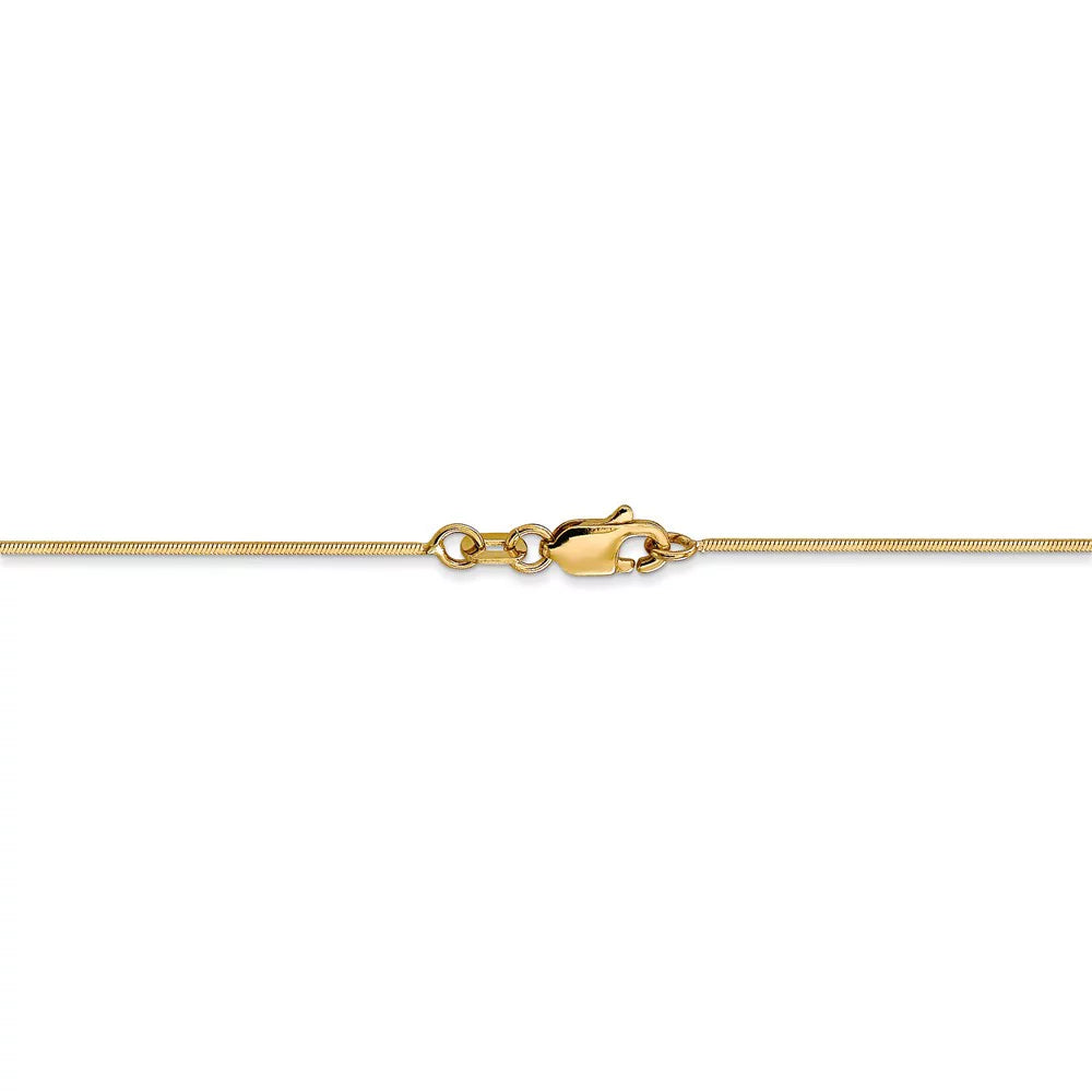 Real 14kt Yellow Gold .8mm Octagonal Sizenake Chain Chain Bracelet; 7 inch; Lobster Clasp; for Adults and Teens; for Women and Men