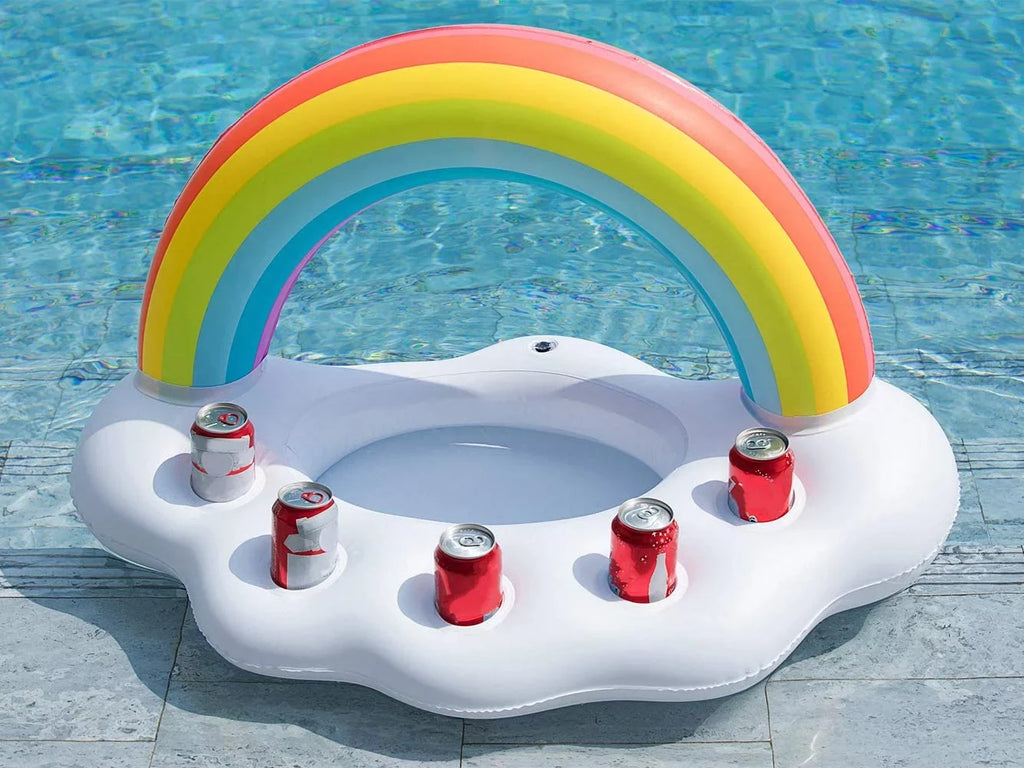 Creative Pool Float Party Accessori Water Inflatable Rainbow Cloud Drink Holder Pool Floats Toy