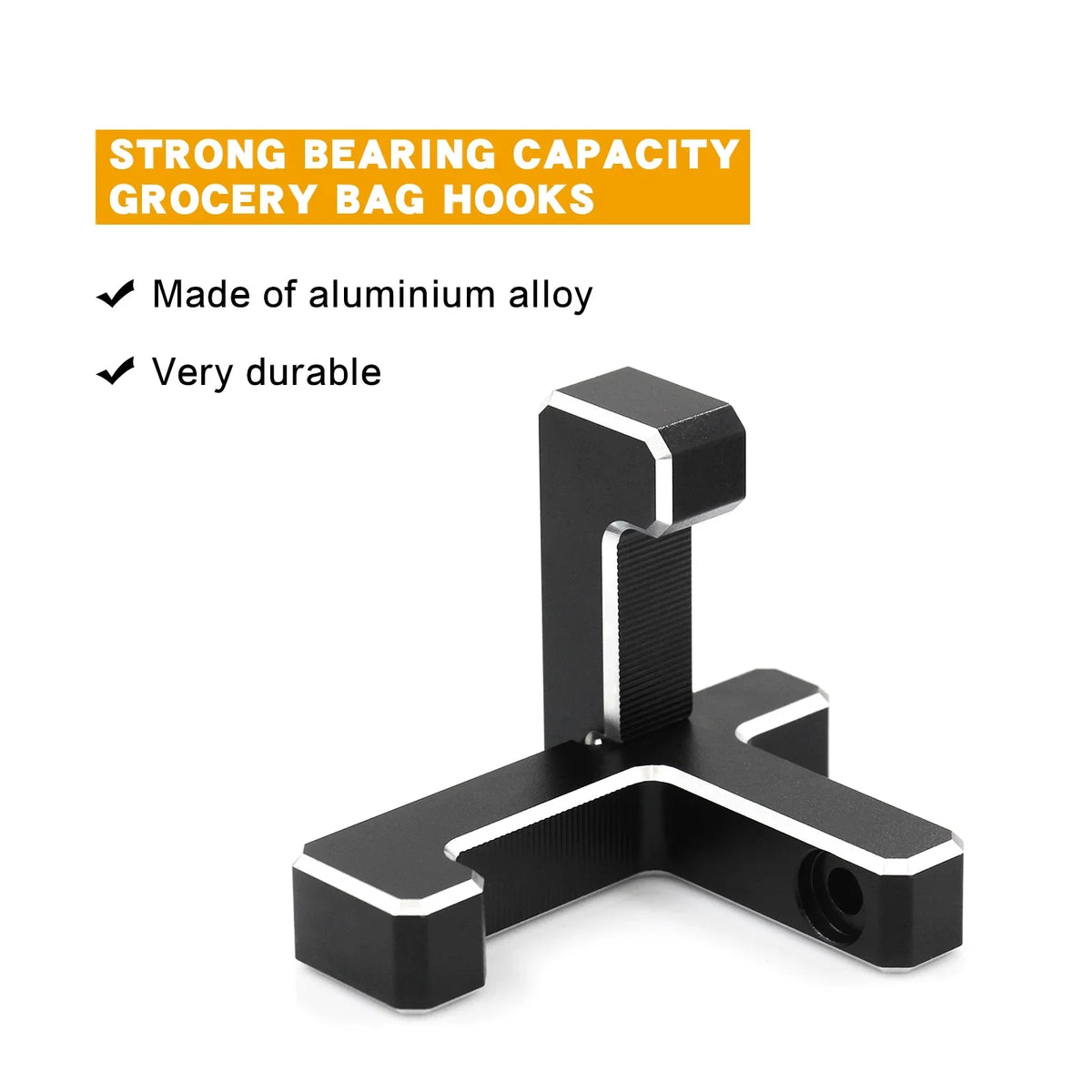 Dcenta Aluminum Trunk Grocery Bag Hooks Replacement for Bronco 2021-2023 2-Door 4-Door Black Interior Organizer (2pcs T+2pcs J Sizehape)