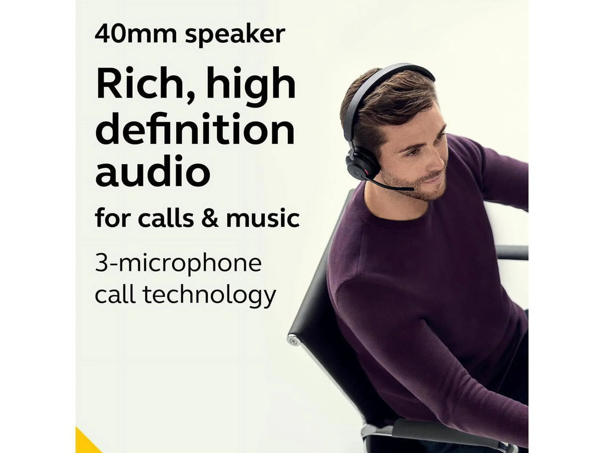 Jabra Evolve2 65 USizeB-C MSize Mono with Charging Sizetand - Black Wireless Headset / Music Headphones