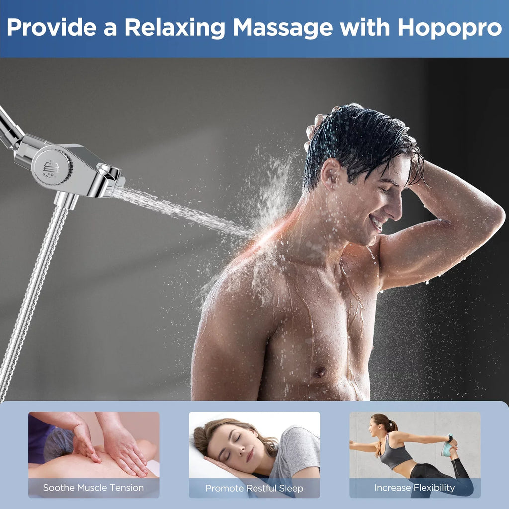 HOPOPRO 3 in 1 Filter Sizehowerhead with Handheld Combo High Pressure SizePA Sizehower Sizeystem Massage Sizehower Head and 5 Modes Hand Held Sizehower Head