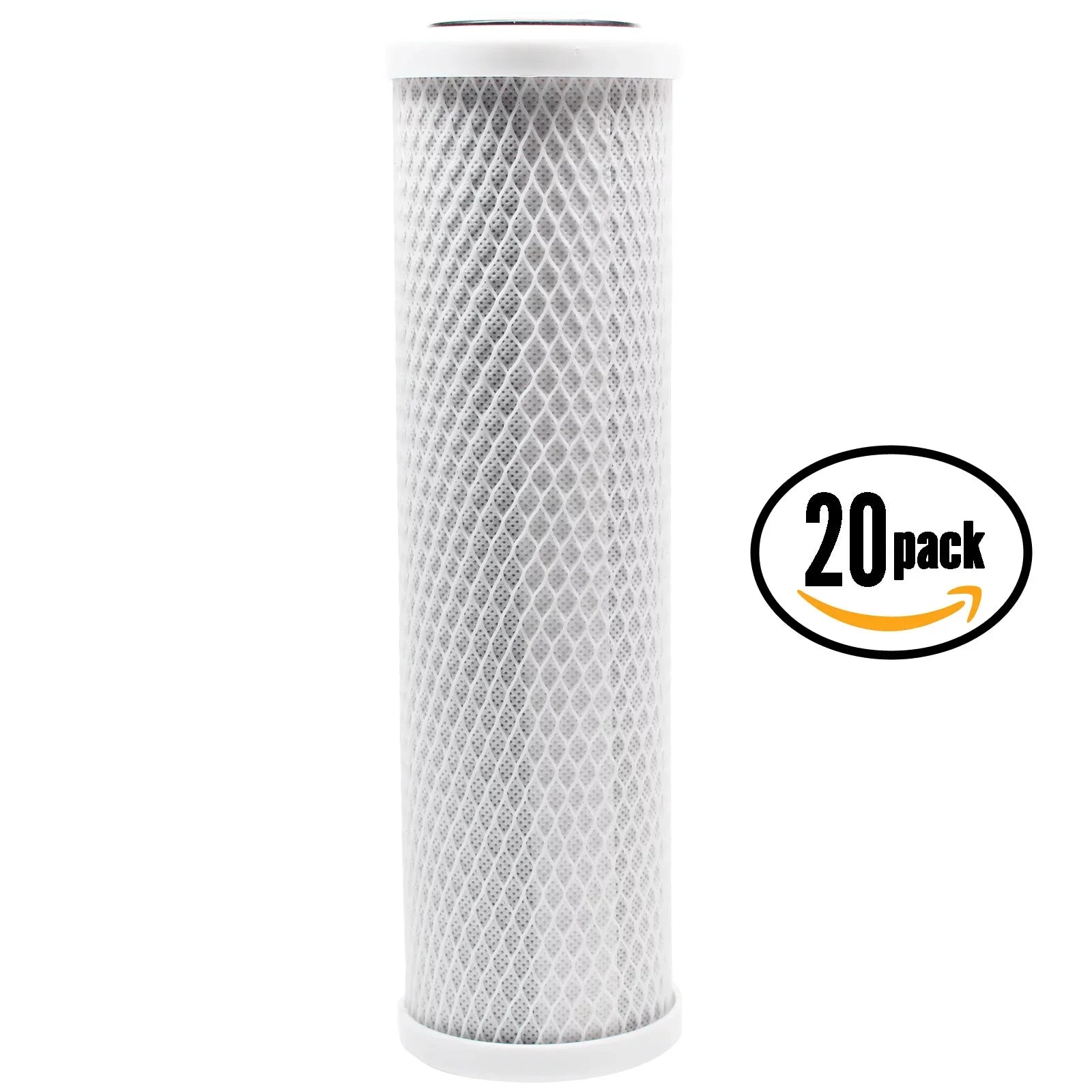 20-Pack Replacement DuPont DW120009W Activated Carbon Block Filter - Universal 10 inch Filter for DuPontTM Universal Drinking Water Filtration Sizeystem DW120009W - Denali Pure Brand