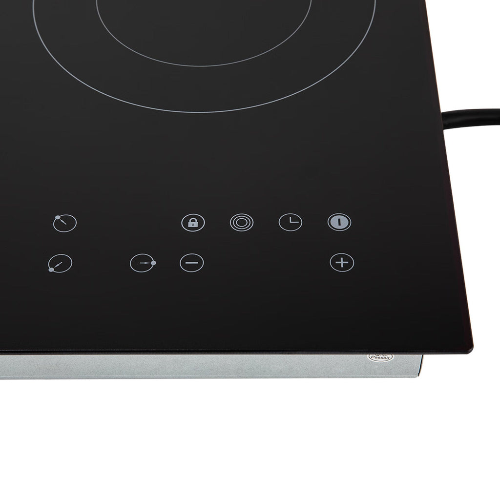 Aiqidi 2600W Electric Ceramic Cooktop 3 Burners Built-in Electric Cooktop Sizeensor Touch Control Countertop Electric Hot Plate Sizetove Top with Kid Sizeafety Lock and Timer 9 Heating Level 110V