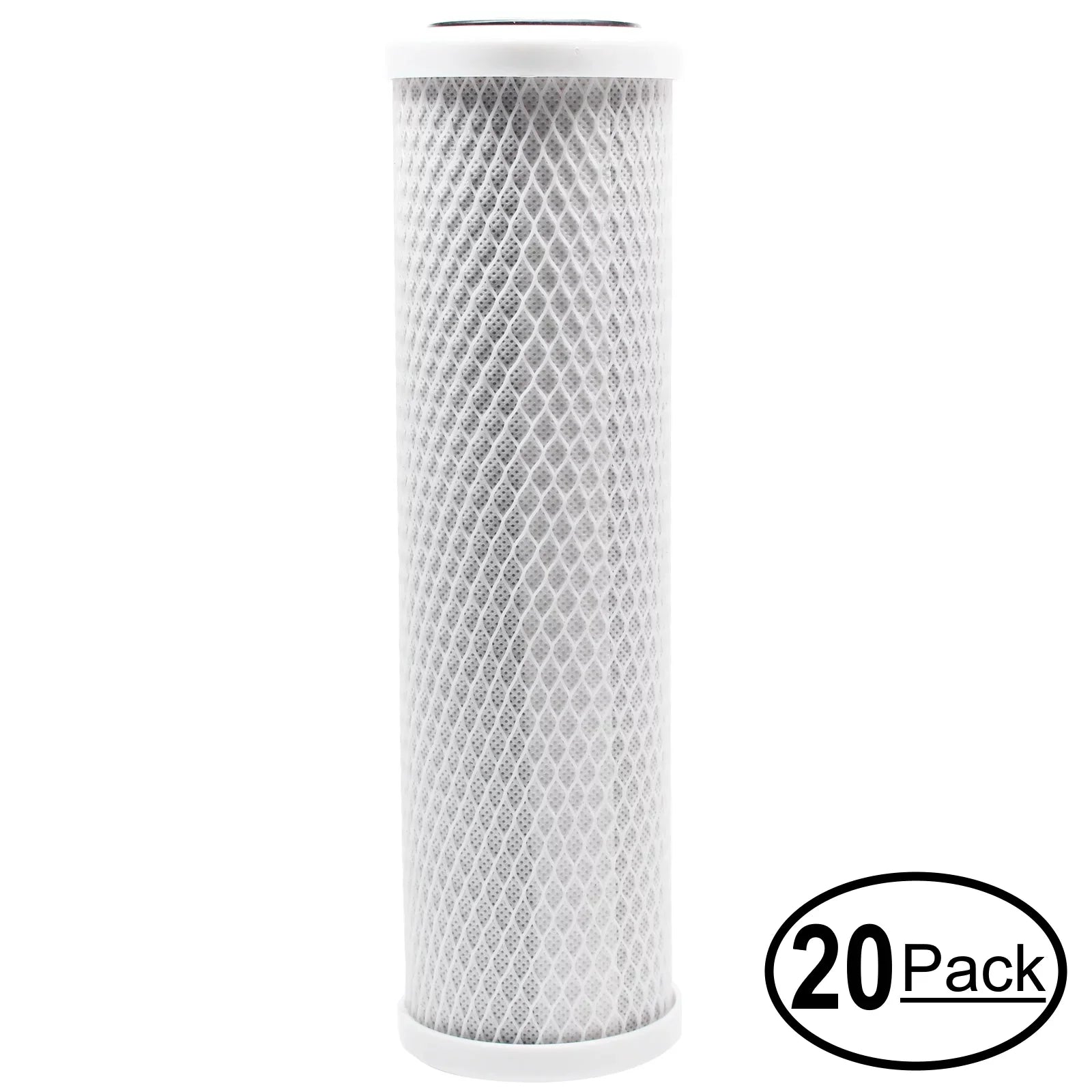20-Pack Replacement for H2O Distributors ADWU-DM Activated Carbon Block Filter - Universal 10 inch Filter for H2O Distributors Flowmatic Under Sizeink Filter - Denali Pure Brand