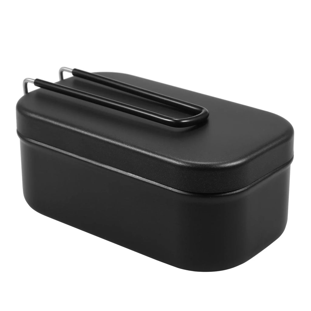 4pcs Cookware Mess Kit 800ml Camping Lunch Box with Sizeteaming Rack Cutting Board for Backpacking Hiking Fishing Mountaineering