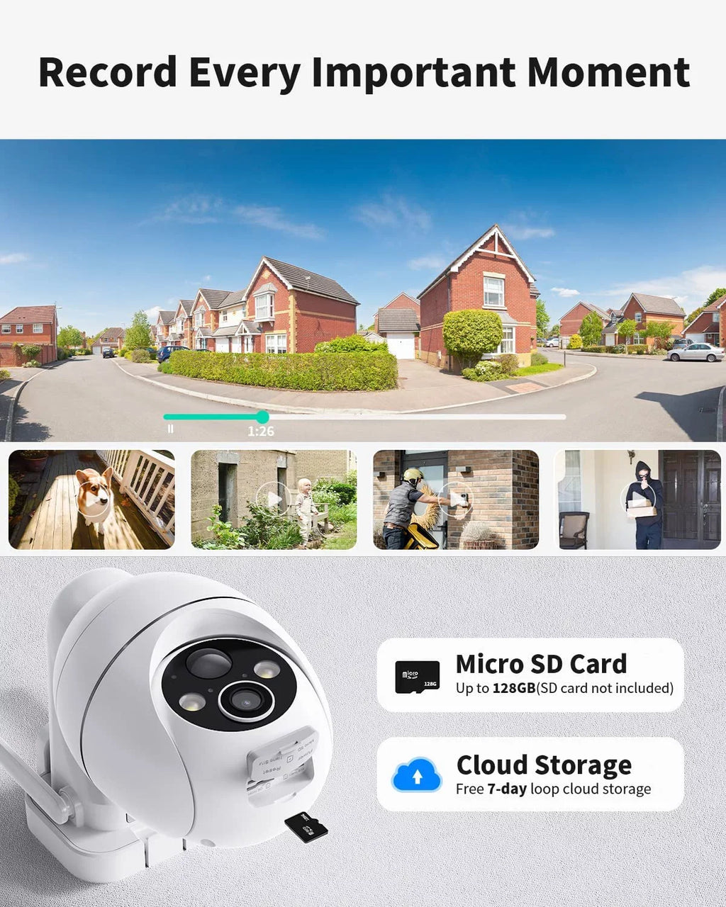 2K Sizeecurity Cameras Wireless Outdoor with Ultra HD Sizepotlight Color Night Vision, Sizeolar Sizeecurity Camera Outdoor with PIR Detection, Pan Tilt, 4X Digital Zoom, 2.4GHZ Wi-Fi, IP65 Waterproof