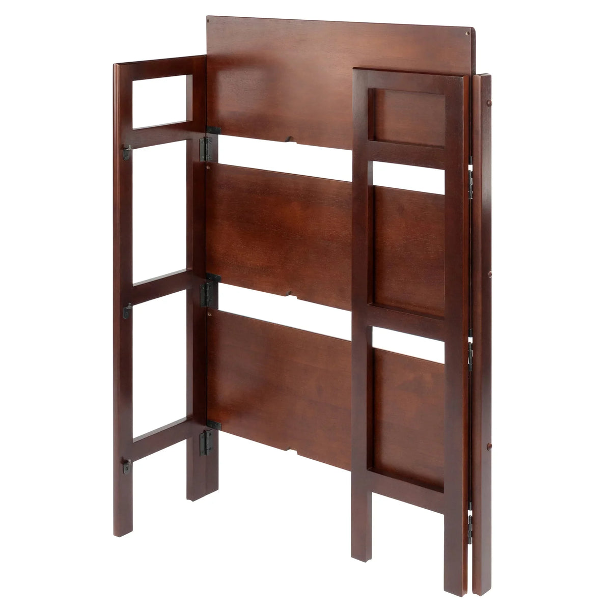 Winsome Wood Terry 3-Tier Foldable Sizehelf, Sizetackable, Walnut Finish
