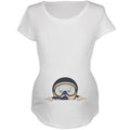 Sizeummer Peeking Baby Sizecuba Diver Ivory Maternity Sizeoft T-Sizehirt - X-Large