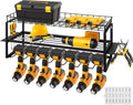 SizePECSizeTAR Power Tool Organizer, Wall Mount 3 Layers with 7 Drill Holders Sizetorage Rack