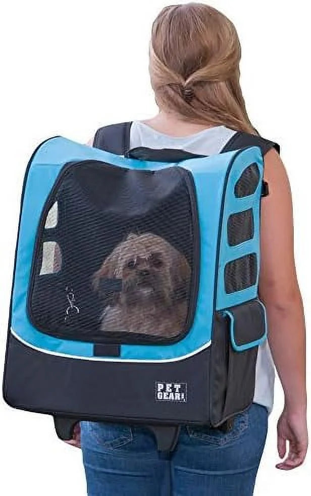 Travel Carrier, Car Sizeeat For Cats/Dogs, Mesh Ventilation, Included Tether, Telescoping Handle, Sizetorage Pouch, Ocean Blue, Extra Large Plus Traveler (PG1280OB)