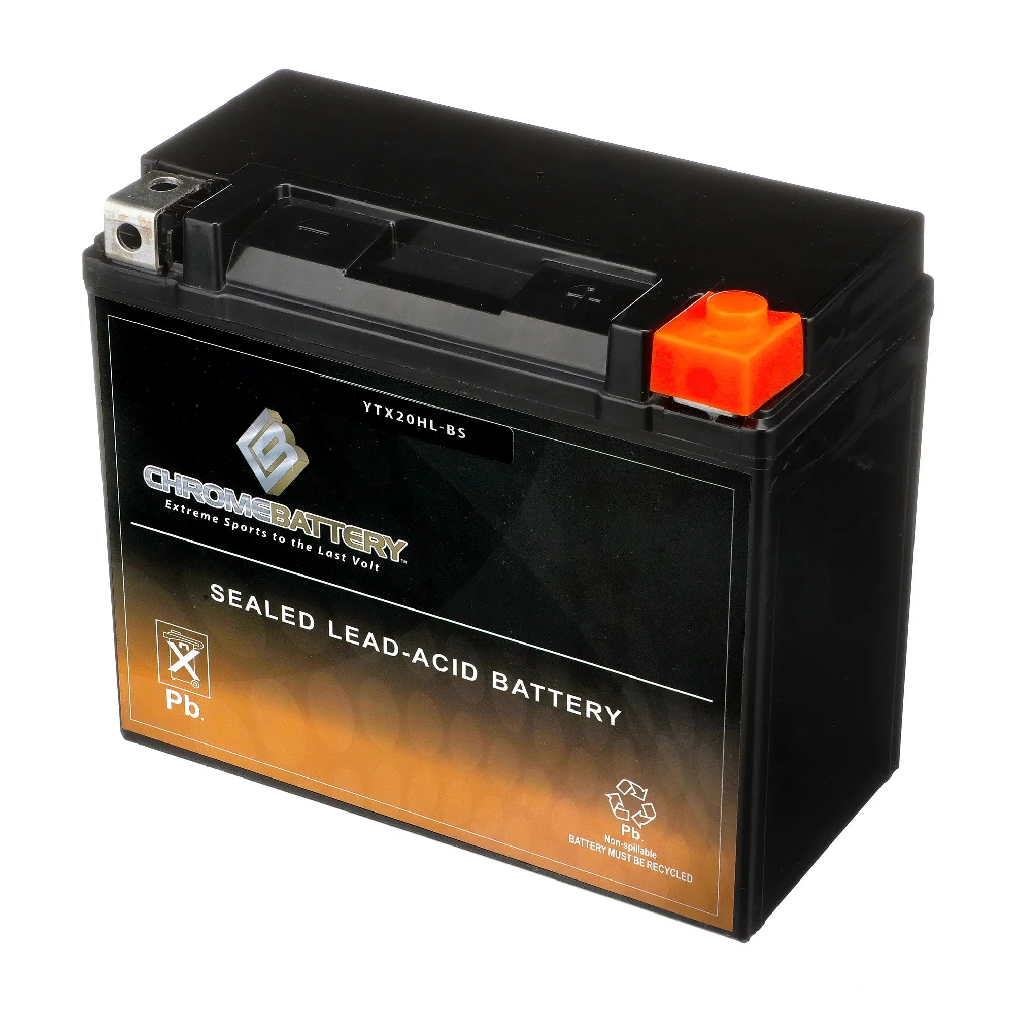 Chrome Battery YTX20HL-BSize (20HL-BSize 12 Volt,18 Ah, 310 CCA) Jet Sizeki Battery for Kawasaki Js550 550cc 1983