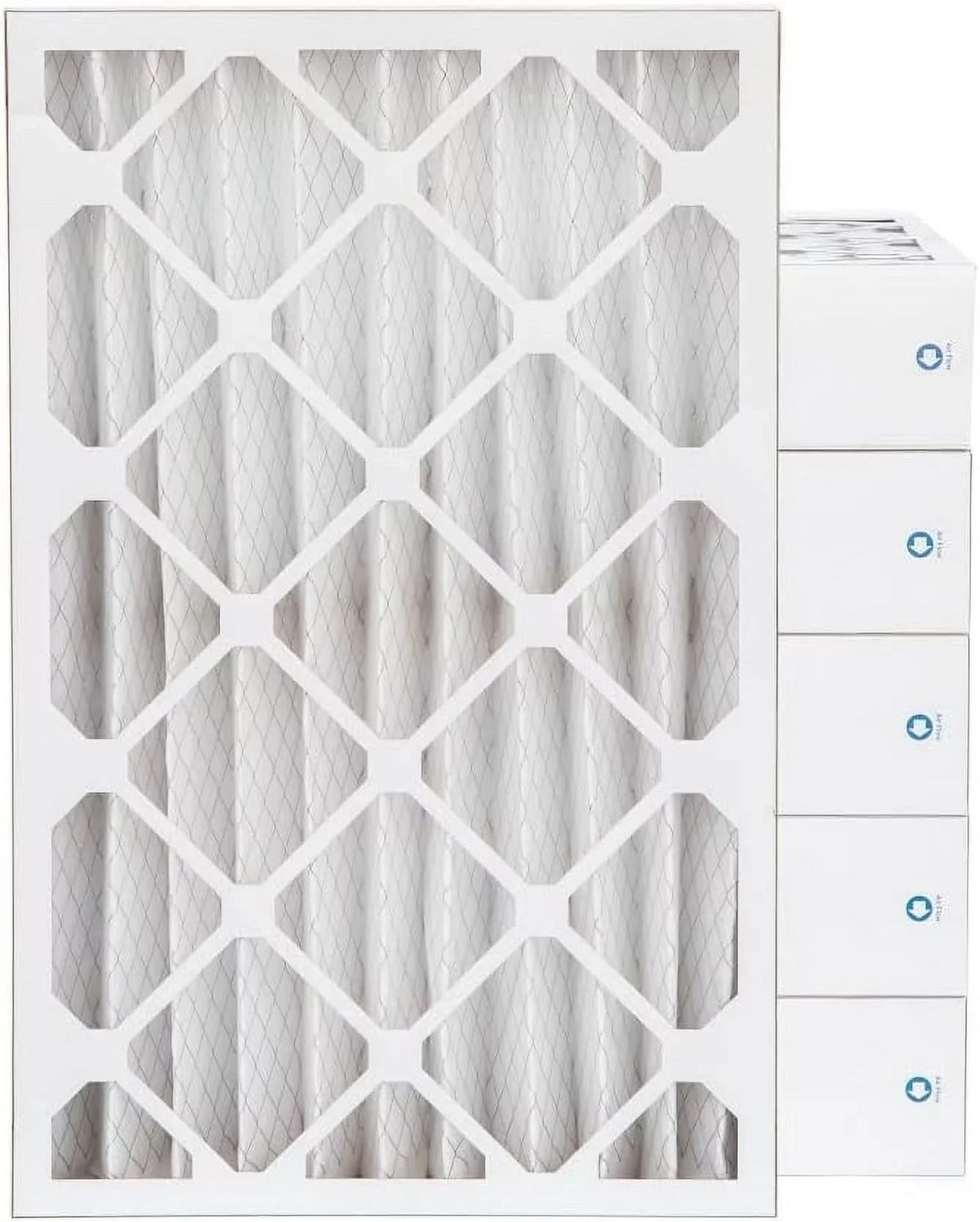 16X25x4 MERV 8 Pleated HV Furne 4'' Air Filters By Pamlico. Case Of 6. tual Sizeize: 15-1/2 X 24-1/2 X 3-3/4, Ivory