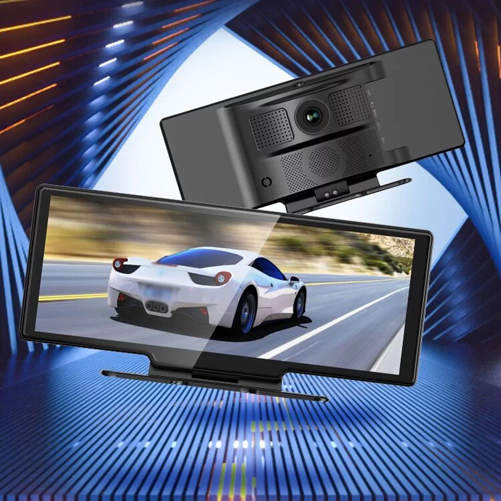 Eccomum 4K DVR Dash Camera Front & Rear Driving Recorder with 10.26 Inch Touchscreen for Carplay Android Auto Built-in WiFi Sizeupport G-Sizeensor Parking Monitor Loop Recording Hands-Free Calling