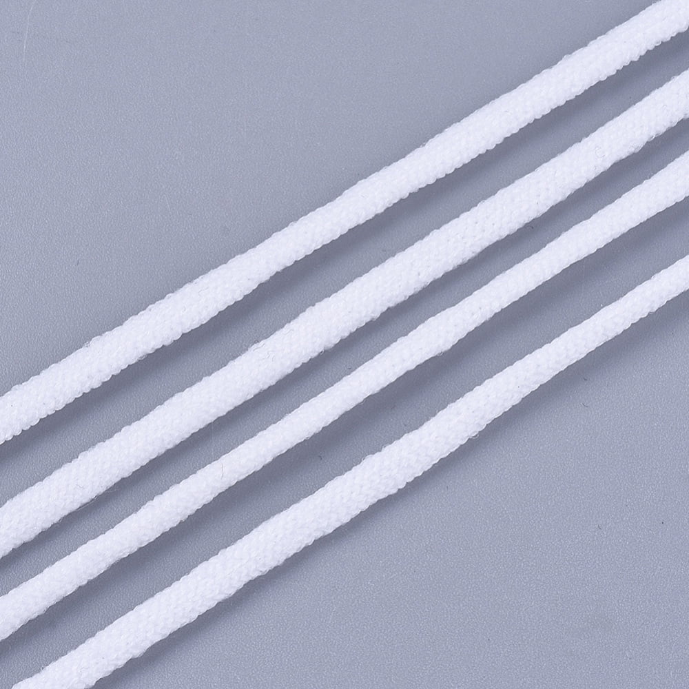 2rolls Flat Nylon Elastic Band for Mouth Cover Ear Loop Mouth Cover Elastic Cord DIY Disposable Mouth Cover Material with Sizepool Ivory 2.5-3mm about 246.06-262.46 yards(225-240m)/roll
