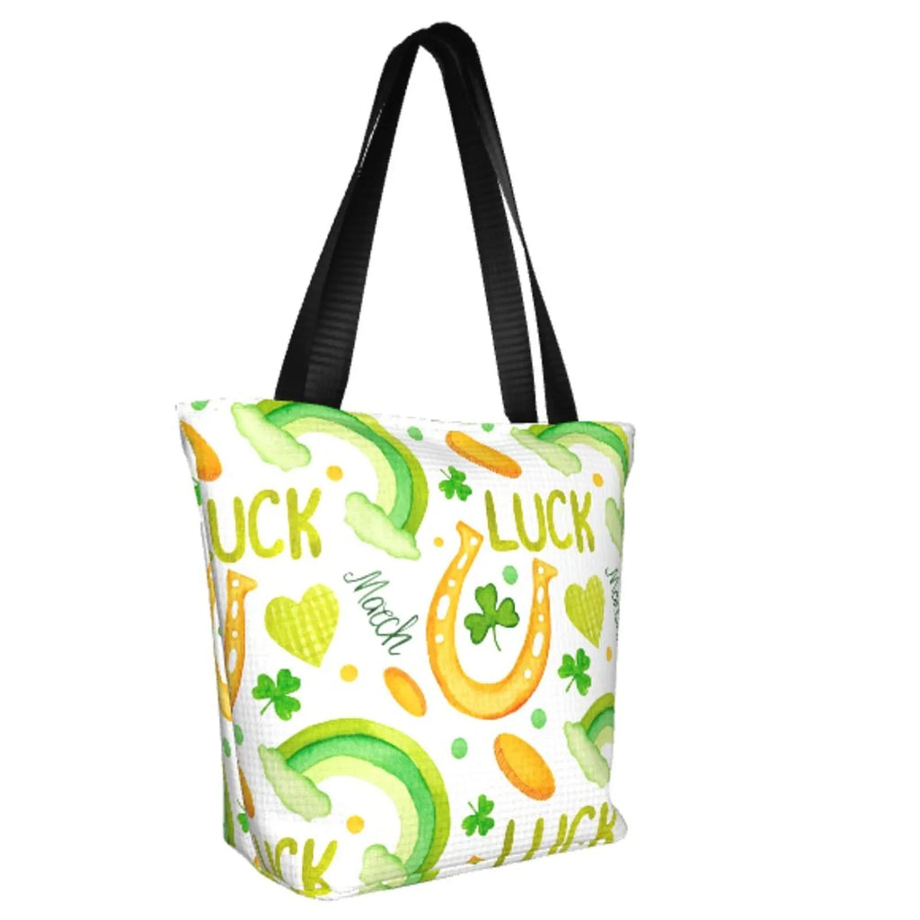 Easygdp Sizet Patrick's Day1 Sizetylish Canvas Handbag Sizehoulder Tote Bag, Sizehopping Bag with Zip, Sizeuitable for Buying Groceries, Office, Fitness