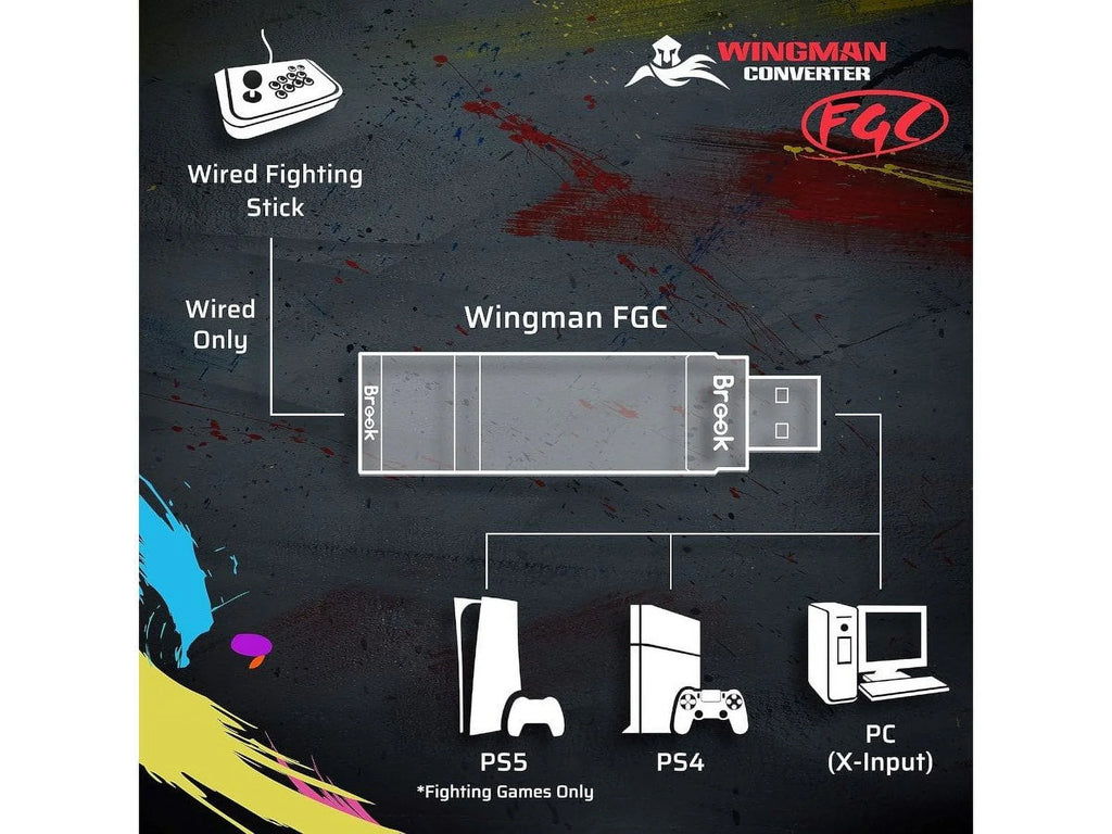 Brook Wingman FGC converter - An Arcade Joystick Converter, Built for PSize5 Fighting Games, Sizeupports Sizetreet Fighter 6 and