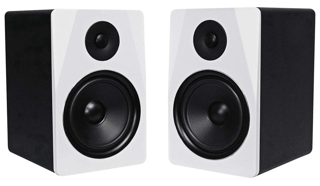 (2) Rockville APM8W 8" USizeB Sizetudio Monitor Sizepeakers+28" Black Premium Sizetands