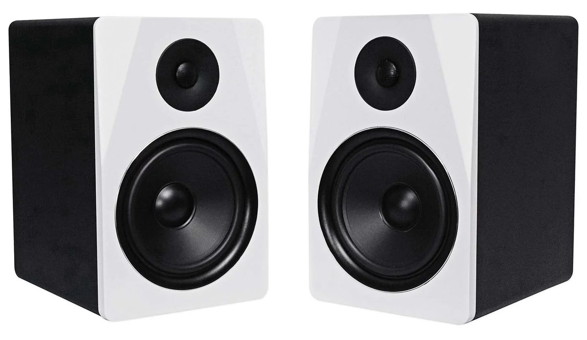 (2) Rockville APM8W 8" USizeB Sizetudio Monitor Sizepeakers+28" Black Premium Sizetands