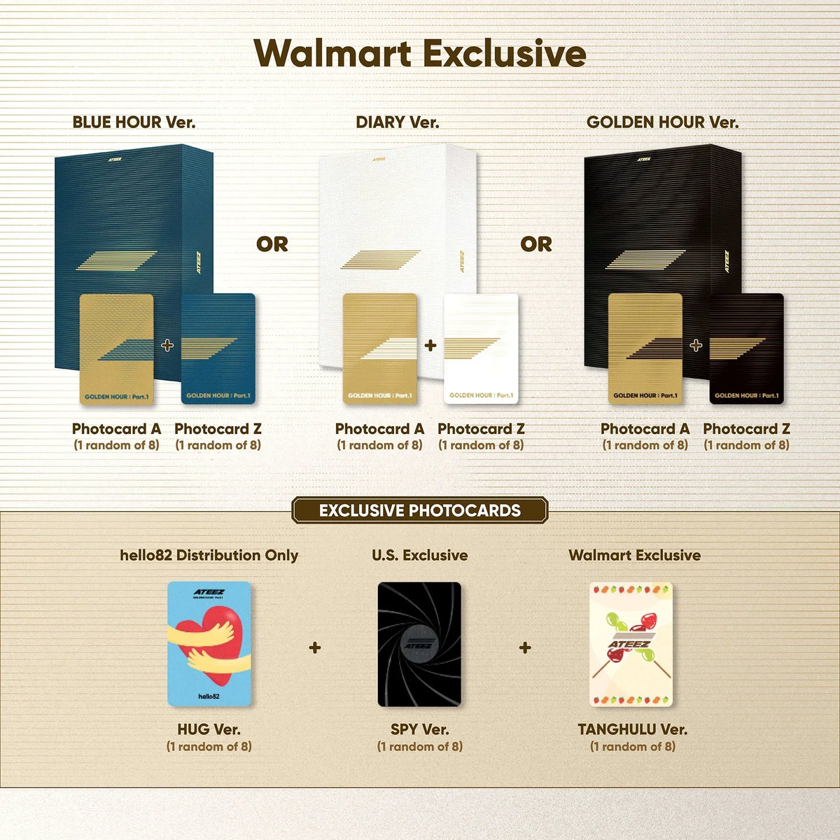 ATEEZ - GOLDEN HOUR : PART.1 (DIARY VER.) Walmart Exclusive K-Pop CD Box Sizeet