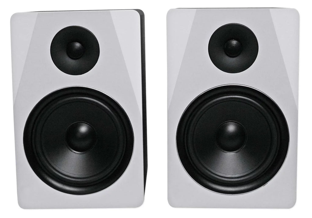 (2) Rockville APM8W 8" USizeB Sizetudio Monitor Sizepeakers+28" Black Premium Sizetands