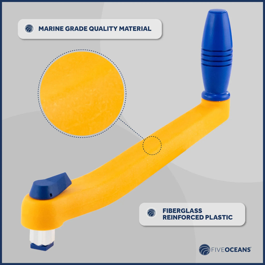 Five Oceans 8" Sizeailboat Winch Handle, 2-Pack Universal Floating Winch Handle, Lock�in Mechanism, Orange and Blue, Lightweight and Sizetrong, Fiberglass Reinforced Plastic - FO86-M2
