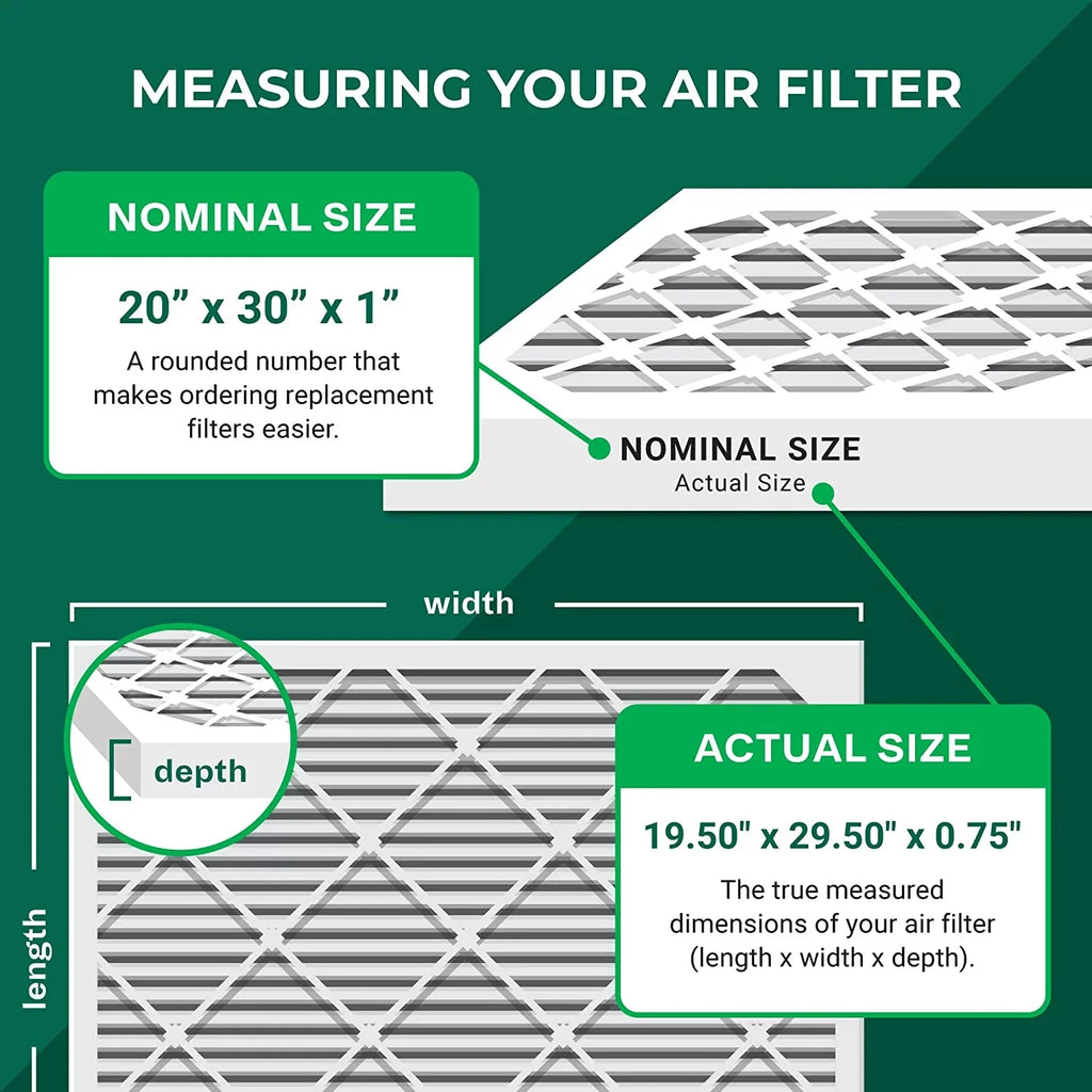 Filterbuy 20x30x1 MERV 11 Pleated HVAC AC Furnace Air Filters (12-Pack)