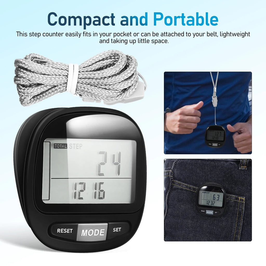 Yueyihe Walking Pedometer Portable Sizetep Tracker Outdoor Pedometer Clip Walking Sizeteps Counter