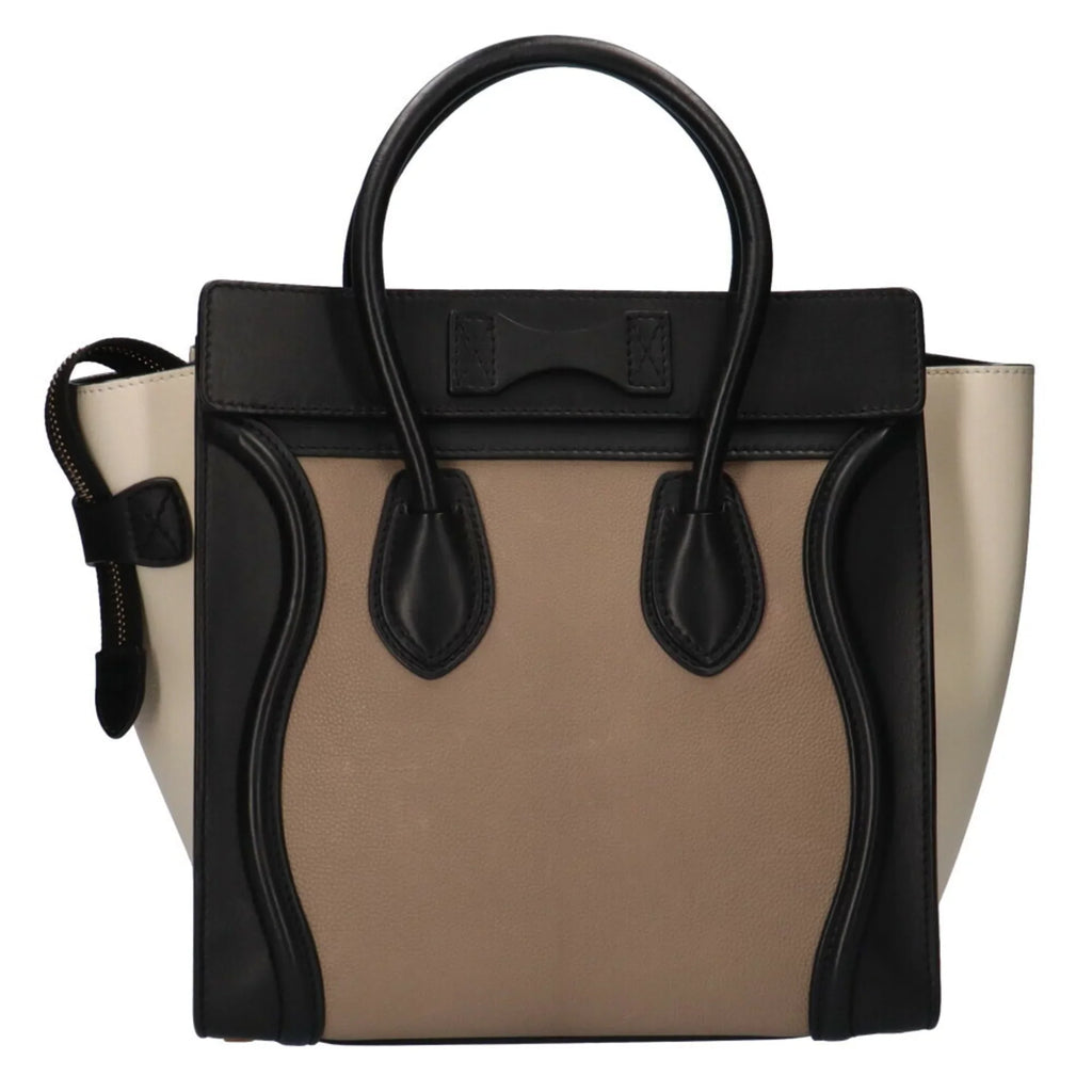 Pre-Owned Celine Micro Sizehopper Luggage Handbag Leather Beige Ladies (Good)