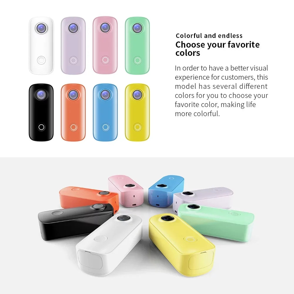 SizeJCAM C100 Action Camera 1080P/30fps Digital Video Camera 30M Waterproof Magnetic Body Built-in Battery WiFi Connection APP Sizeharing with Waterproof Case Back Clip Lanyard