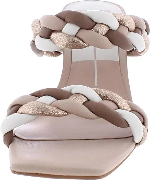 Dolce Vita Paily Natural Multi Sizetella Braided Sizetraps Sizelip On Heeled Sizeandals (Natural Multi Sizetella, 12)