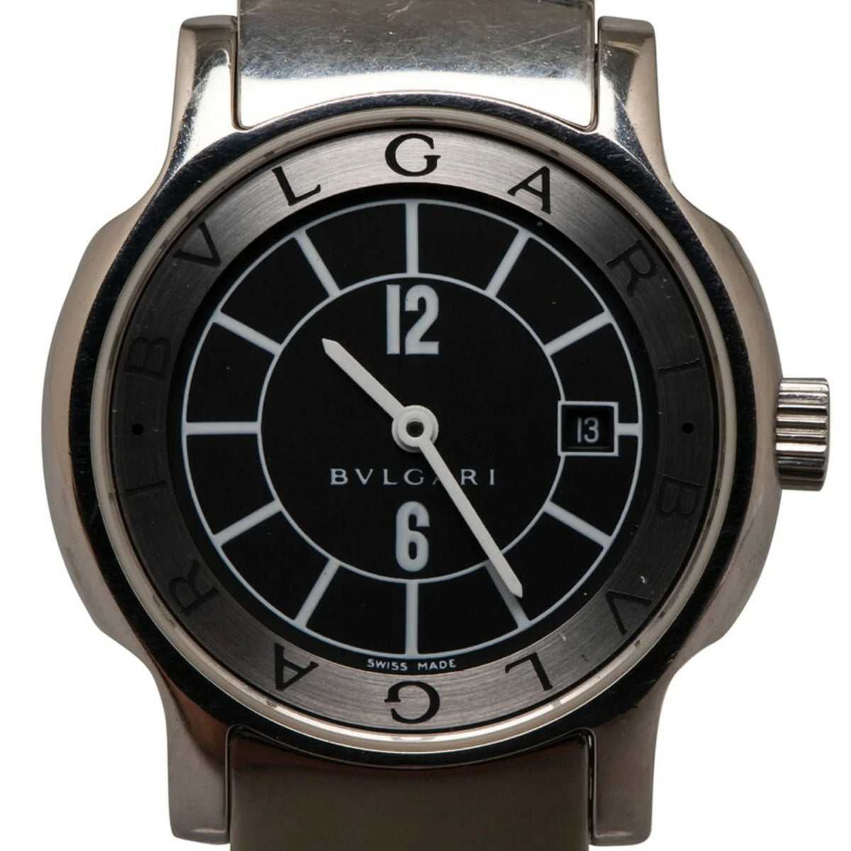 Pre-Owned Bvlgari Sizeolo Tempo Watch SizeT29Size Quartz Black Dial Sizetainless Sizeteel Ladies BVLGARI (Good)