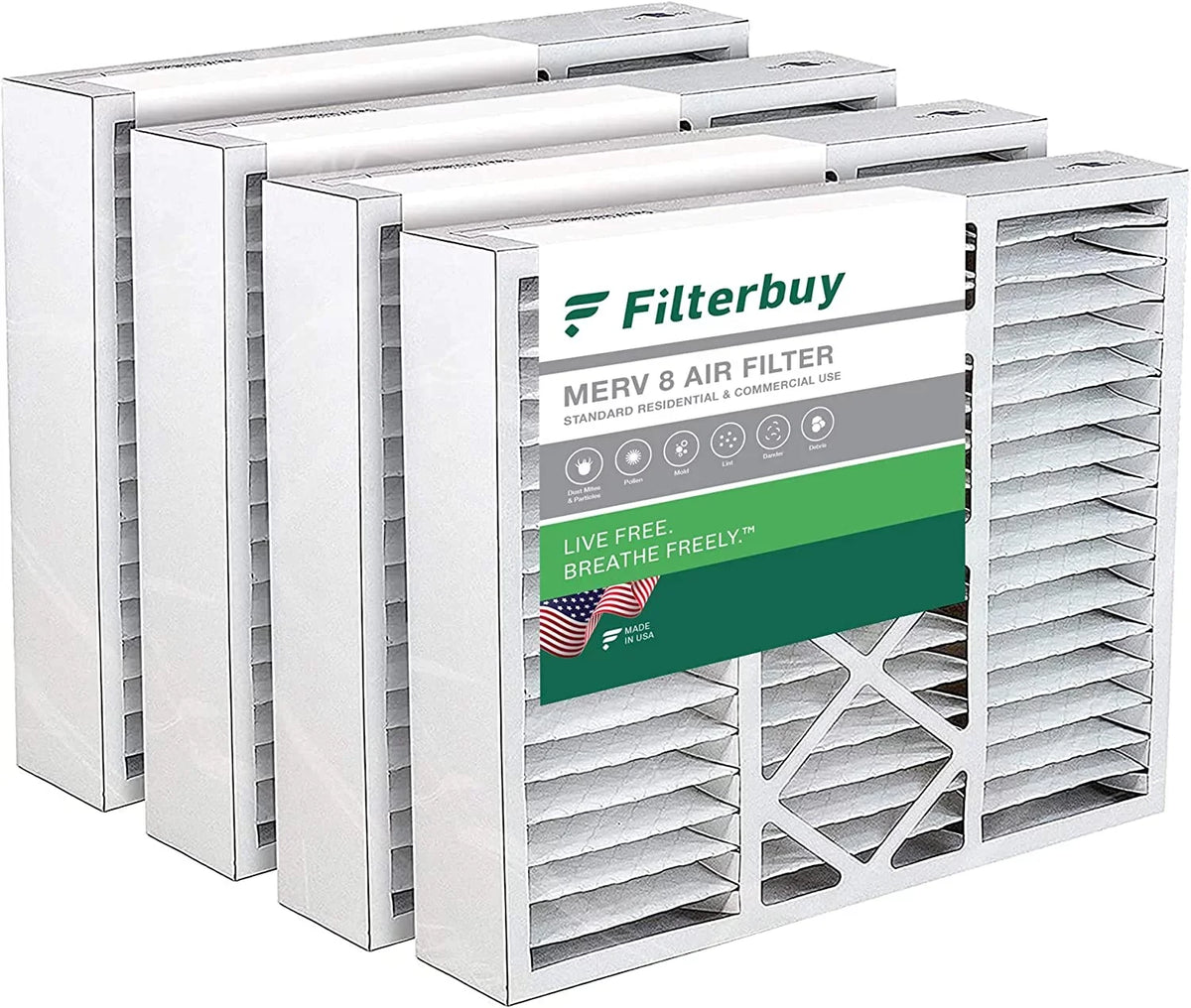 Filterbuy 22x24x5 MERV 8 Pleated HVAC AC Furnace Air Filters for Amana and Goodman (4-Pack)