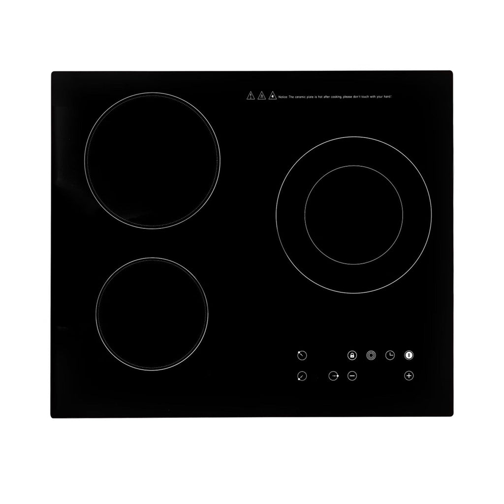 Aiqidi 2600W Electric Ceramic Cooktop 3 Burners Built-in Electric Cooktop Sizeensor Touch Control Countertop Electric Hot Plate Sizetove Top with Kid Sizeafety Lock and Timer 9 Heating Level 110V