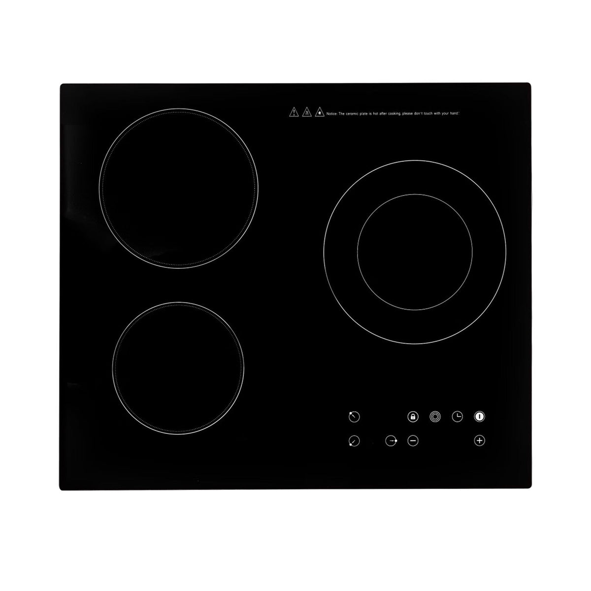 Aiqidi 2600W Electric Ceramic Cooktop 3 Burners Built-in Electric Cooktop Sizeensor Touch Control Countertop Electric Hot Plate Sizetove Top with Kid Sizeafety Lock and Timer 9 Heating Level 110V