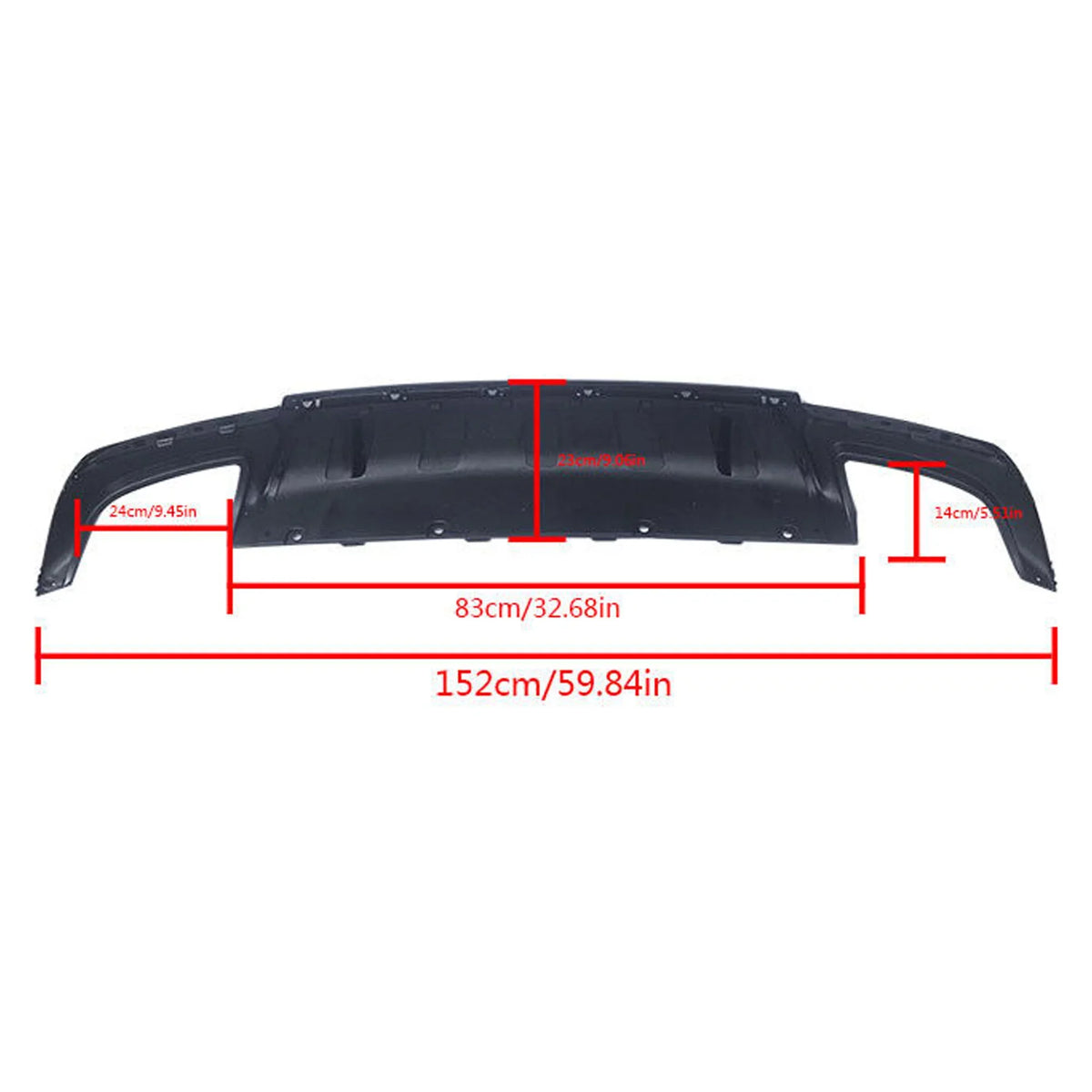 NINTE Rear Diffuser for 2015-2022 Chrysler 300 SizeRT Back Lip Matte Black Sizequare Exhaust