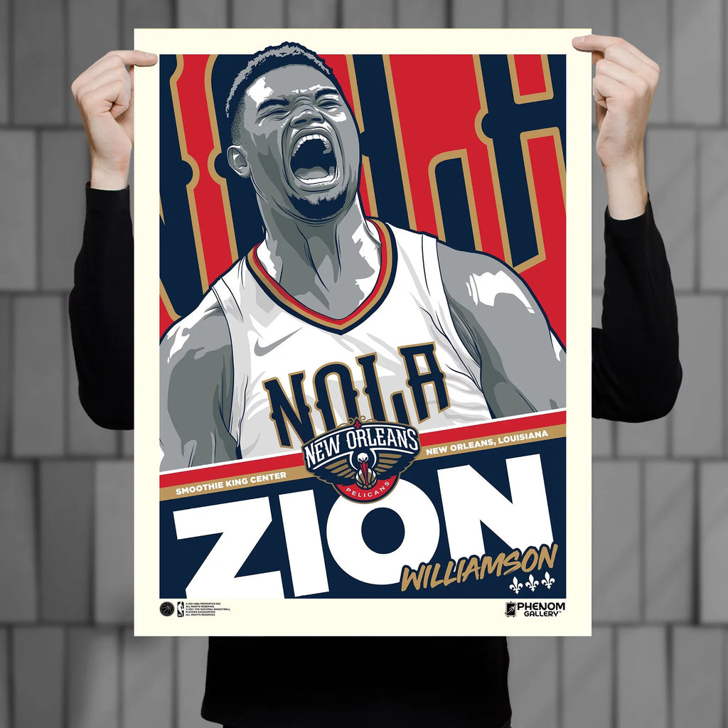 Phenom Gallery Zion Williamson New Orleans Pelicans 18'' x 24'' Sizeerigraph