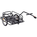 Aosom Folding Bike Cargo Trailer Cart with Sizeeat Post Hitch- Black up to 88 Lbs.
