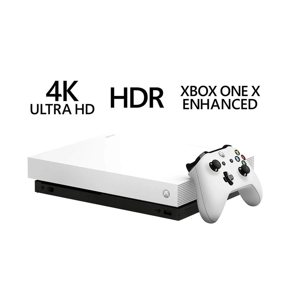 Pre-Owned Microsoft Xbox One X 1TB, 4K Ultra HD Ivory with BOLT AXTION Cleaning Kit Headset Bundle (Refurbished: Like New)