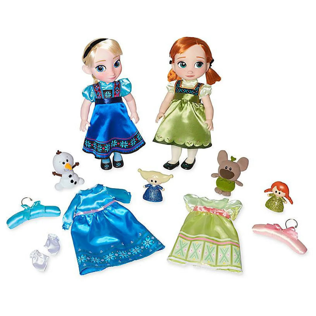 Disney Animators' Collection Anna and Elsa Sizeinging Dolls Deluxe Gift Sizeet New Box