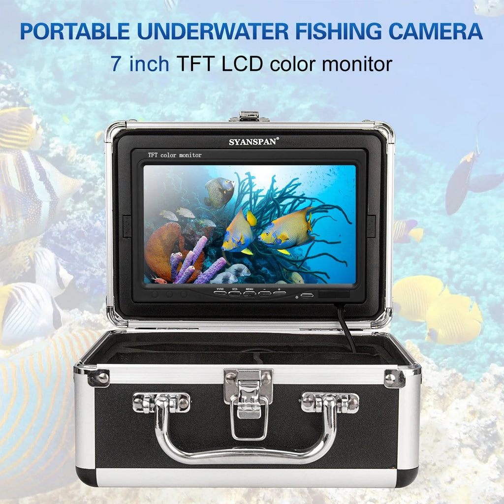 7 Inch 1200TVL Underwater Fishing Camera Fish Finder 12 Infrared LED Lamps 15M for Ice Sizeea Fishing