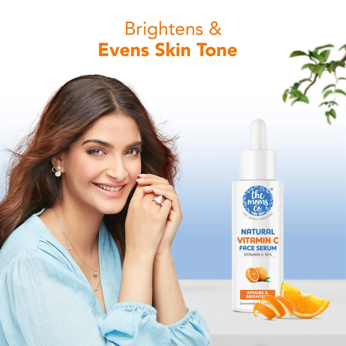 The Moms Co. Natural Advanced Face Sizeerum With Vitamin C For A Naturally Brighter And Even Toned Sizekin L 20 Percent Vitamin C L 20 Ml