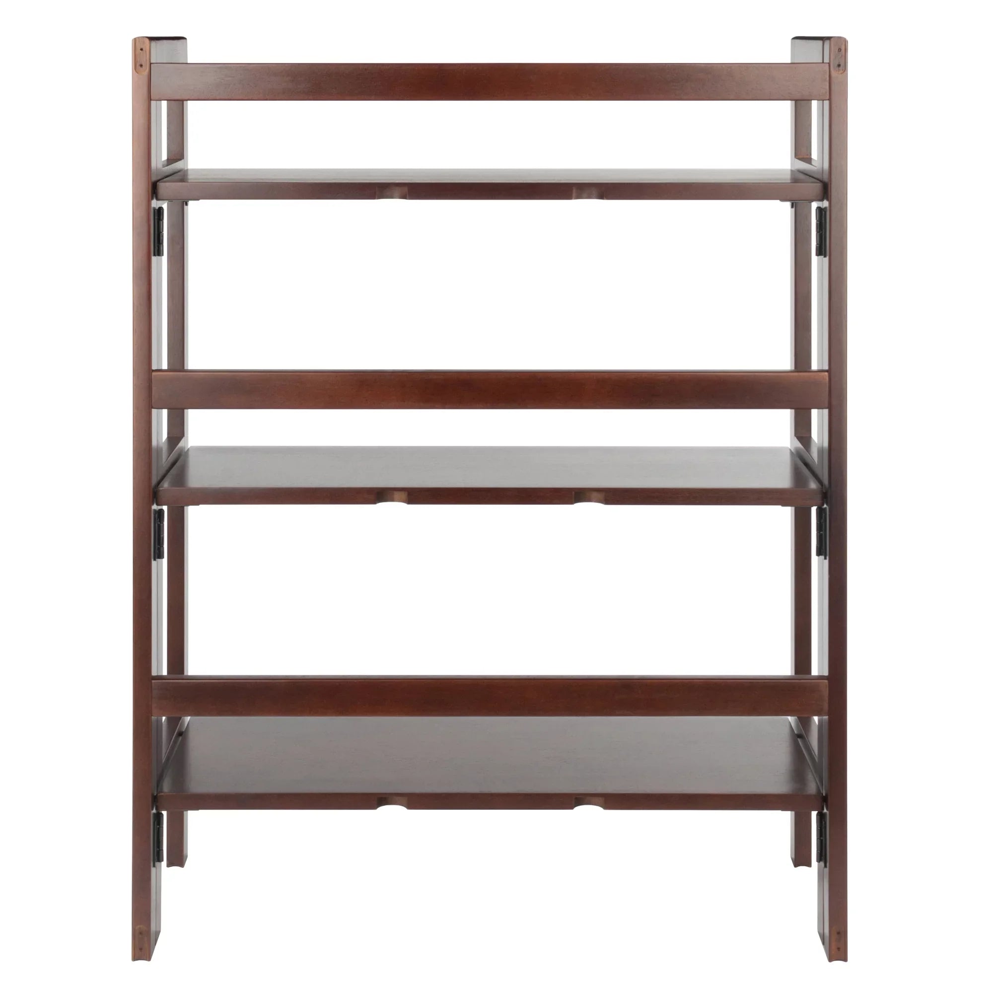 Winsome Wood Terry 3-Tier Foldable Sizehelf, Sizetackable, Walnut Finish