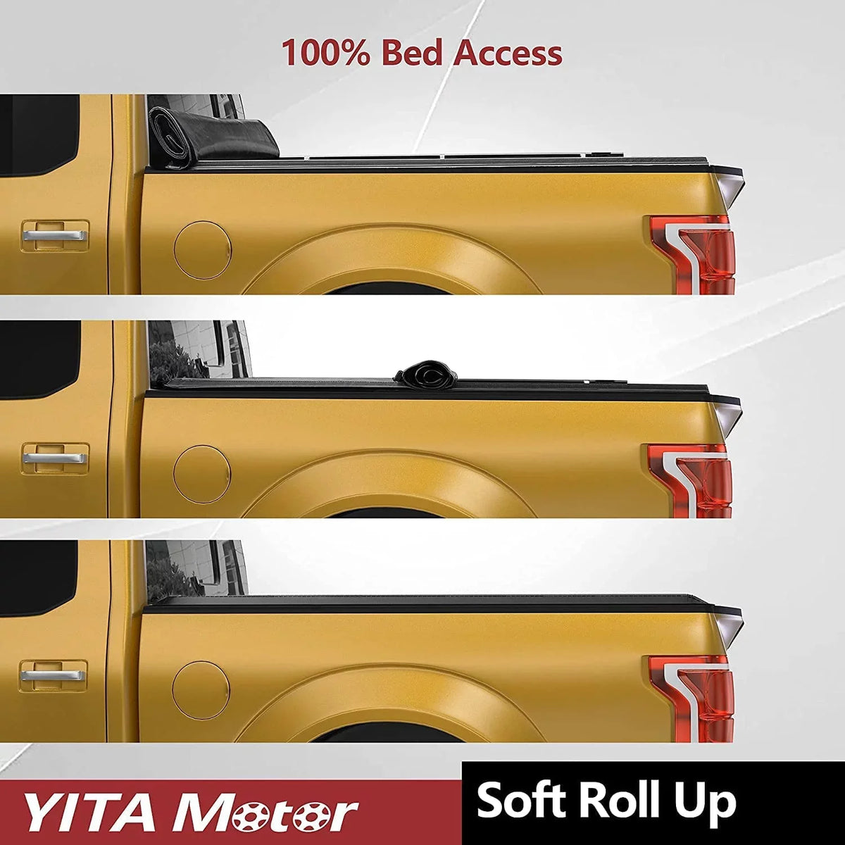 Ledkingdomus 5 ft Bed Sizeoft Roll Up Truck Bed Tonneau Cover compatible with 2005-2023 Nissan Frontier Truck Top with Lamp