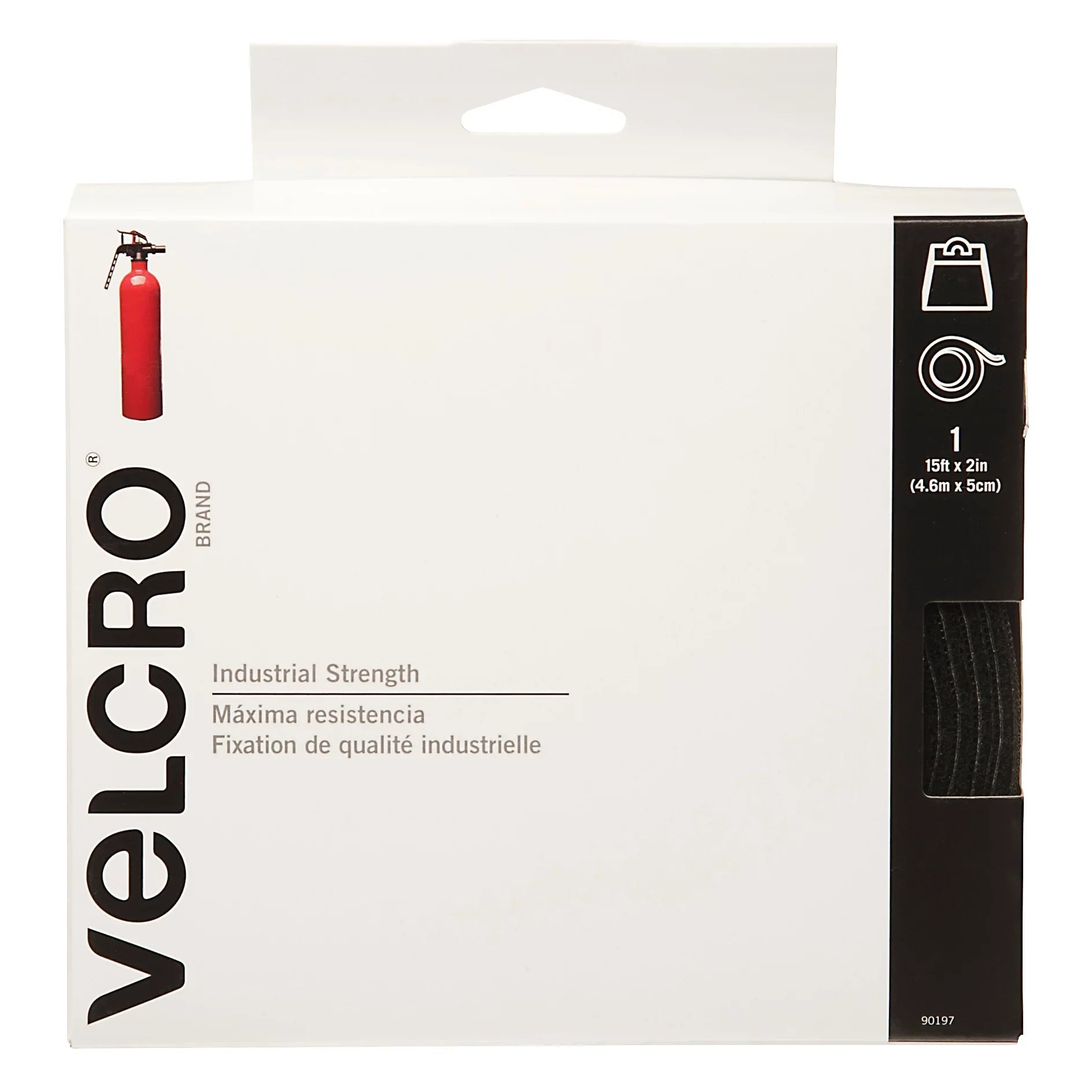 VELCRO Industrial Sizetrength 15 Feet x 2 Inches Roll, Black