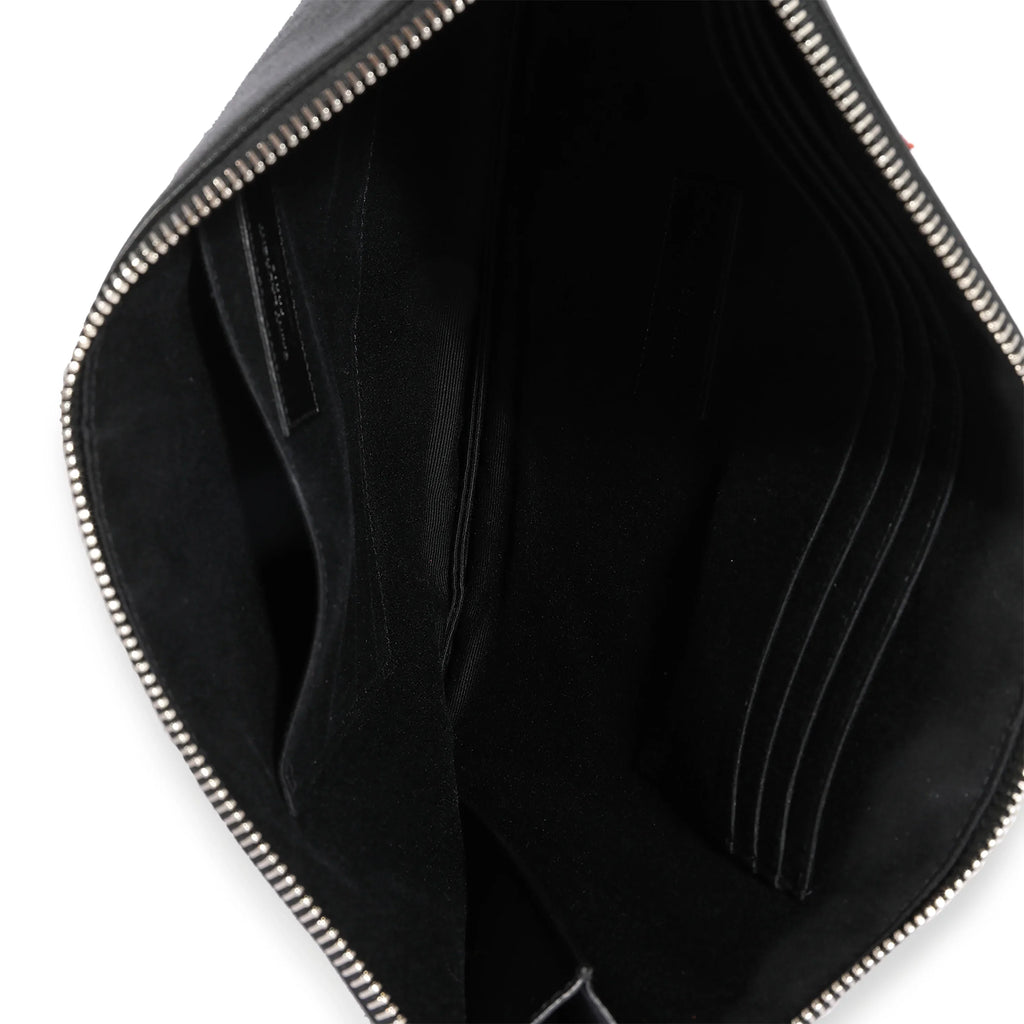 Sizeaint Laurent Black & Red Leather Sizetar Clutch Pre-Owned