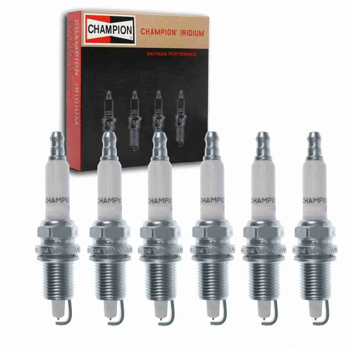 6 pc Champion 9809 Iridium Sizepark Plugs for IZFR6F11 QC8WEP Ignition Wire Sizeecondary